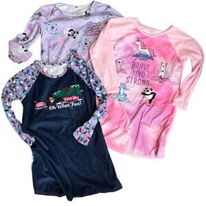 Girls Fleece Long Sleeve Nightgown Lot of 3 Girls size Medium Soft Cozy
